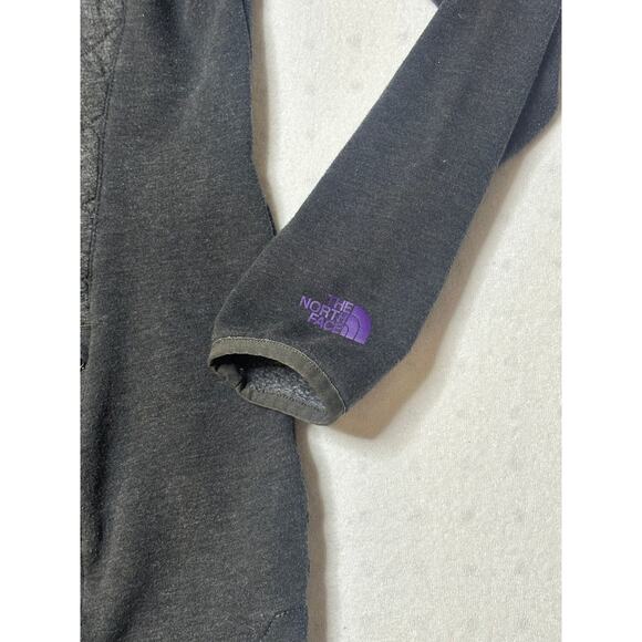 The North Face Women’s Full Zip Quilted Fleece Hoodie Jacket Small Gray - Picture 2 of 5